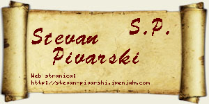 Stevan Pivarski vizit kartica